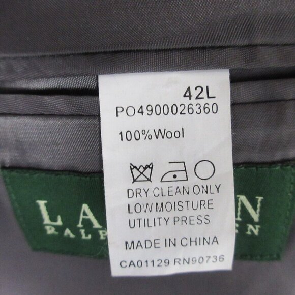 Lauren Ralph Lauren Wool Houndstooth Blazer Men's 100% Wool Office 42 Black 790 - Picture 4 of 10
